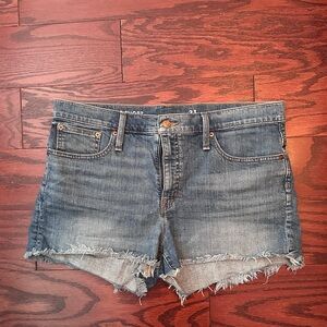 J. Crew Blue Jean Shorts Distressed Frayed Hem
